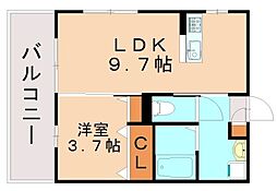 ソレイユ鳴水 1LDKの間取図画像