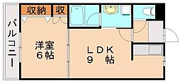 ローズ・フェアリー2 1LDKの間取図画像