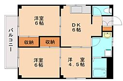 エスポワール萩原 3DKの間取図画像
