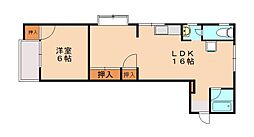 コーポセサミロード 1LDKの間取図画像