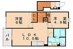ブライトシップα 2LDKの間取図画像