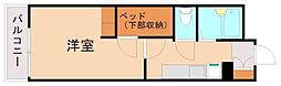 レオパレスせんだん 1Kの間取図画像