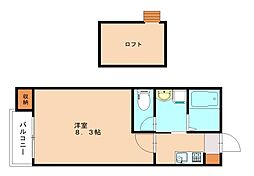 リュミエール(光) 1Kの間取図画像