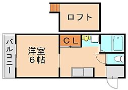 AC浅川町 1Kの間取図画像