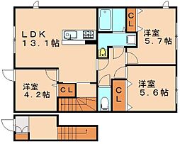 レジェンドハイムB棟 3LDKの間取図画像