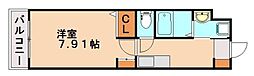 グランドツイン黒崎 1Kの間取図画像