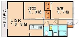 ルネックス2 2LDKの間取図画像