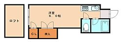 ロイヤルリッチ ワンルームの間取図画像