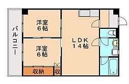陣山ビル 2LDKの間取図画像