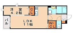 ルナベル 1LDKの間取図画像