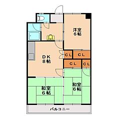 ダルマックスビル 3DKの間取図画像