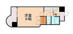 ニューサンリバー10番館 1Kの間取図画像