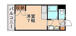オリエンタル折尾駅 ワンルームの間取図画像