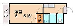 プレスト桃園公園 1Kの間取図画像