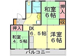 メモリープラザ中間1 3DKの間取図画像
