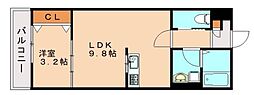 Patina黒崎 1LDKの間取図画像