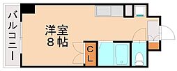 ケイズプレイス黒崎3 ワンルームの間取図画像