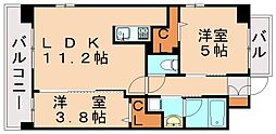 コンダクトレジデンス三ケ森 2LDKの間取図画像