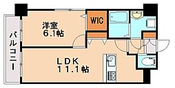 エヴァーグリーンR 1LDKの間取図画像