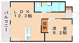 キャトルセゾン 1LDKの間取図画像