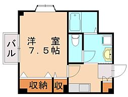 アルテール幸神 1Kの間取図画像