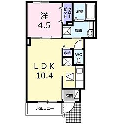 ミリューカトレアA 1LDKの間取図画像