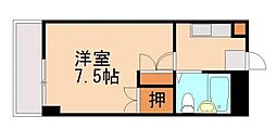 プレアール大浦 1Kの間取図画像