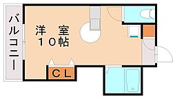 陣山ハイマート ワンルームの間取図画像