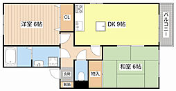 セレージュ 101 1階2DKの間取り