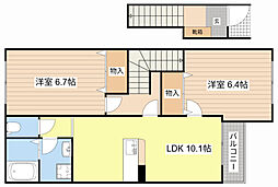 レガート 2階2LDKの間取り