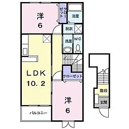 ノースリバー 2LDKの間取図画像