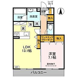Wembley 1LDKの間取図画像