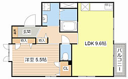 メゾンガーデン1 1LDKの間取図画像
