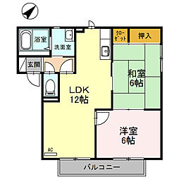 ベルヴェデールIMAI 2LDKの間取図画像