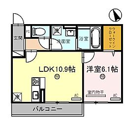 ルミエールMK2 1LDKの間取図画像