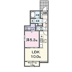 オーク・セーリオ 1LDKの間取図画像