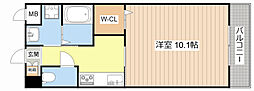 シャレはやしだ 1Kの間取図画像