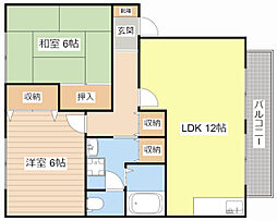 エルスールファミーユ 2LDKの間取図画像