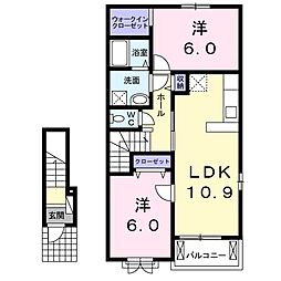 レイクとも1 2LDKの間取図画像