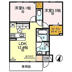 ソシアB 2LDKの間取図画像