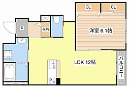 イストワール2 1LDKの間取図画像