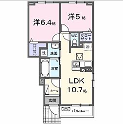 サルス・ノヴァII 2LDKの間取図画像