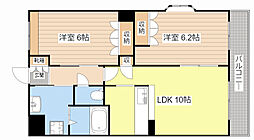 ラ・ベルジュール 2LDKの間取図画像
