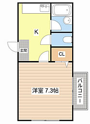 レークパレスNaSu2 1Kの間取図画像