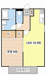 グラン・シャリオ 2階1LDKの間取り
