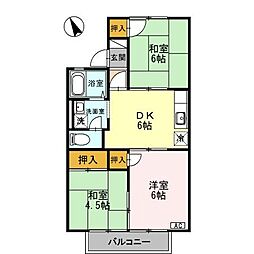 ファミール栄B 3DKの間取図画像