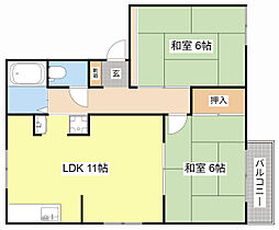 コーポ西村 2LDKの間取図画像