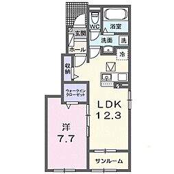 メゾンルミネ五個荘II 1LDKの間取図画像