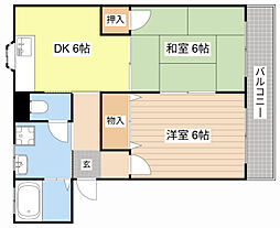 コーポミカ 2DKの間取図画像