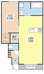 マインズスクエア 1LDKの間取図画像
